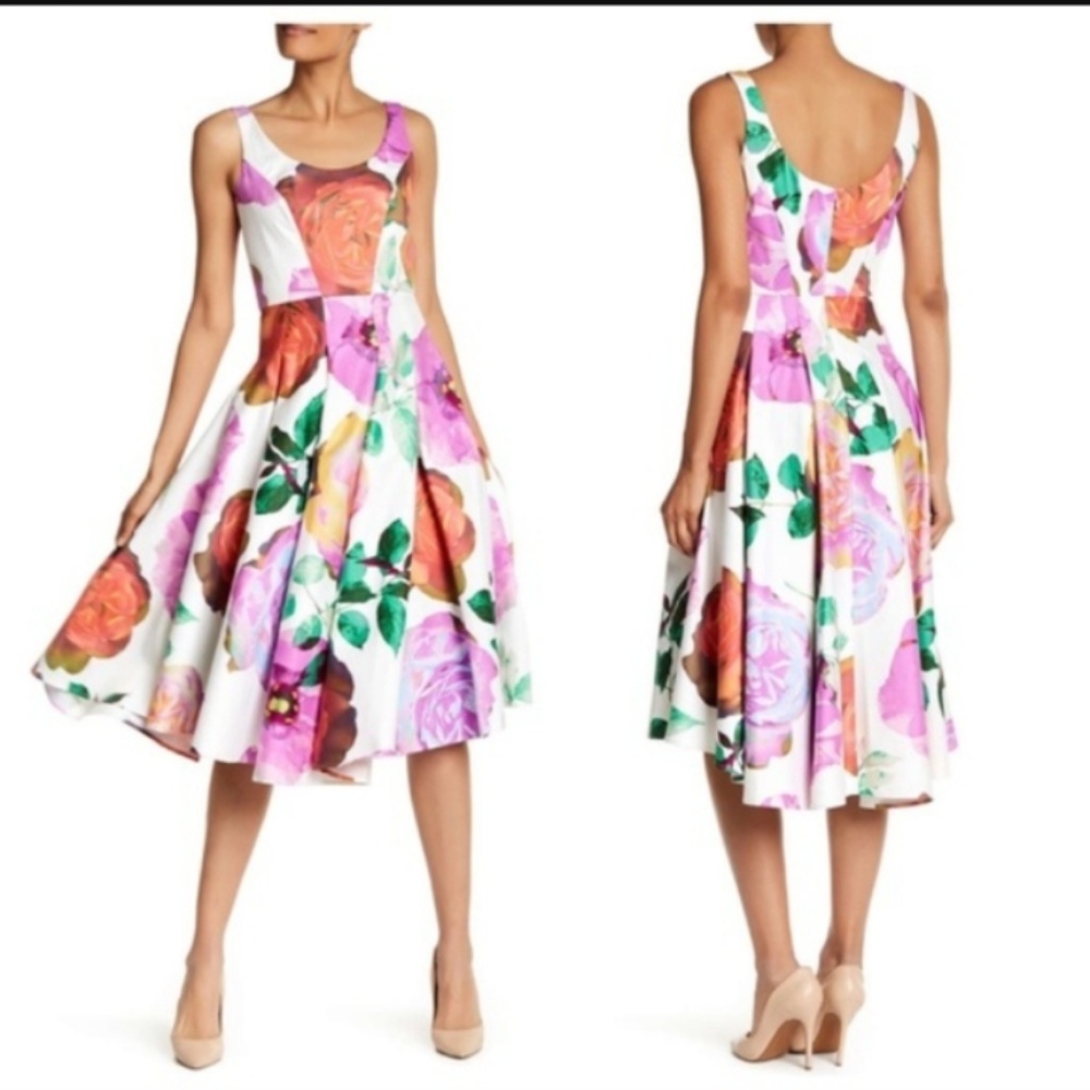 Calvin Klein Floral Fit and Flare Midi Dress